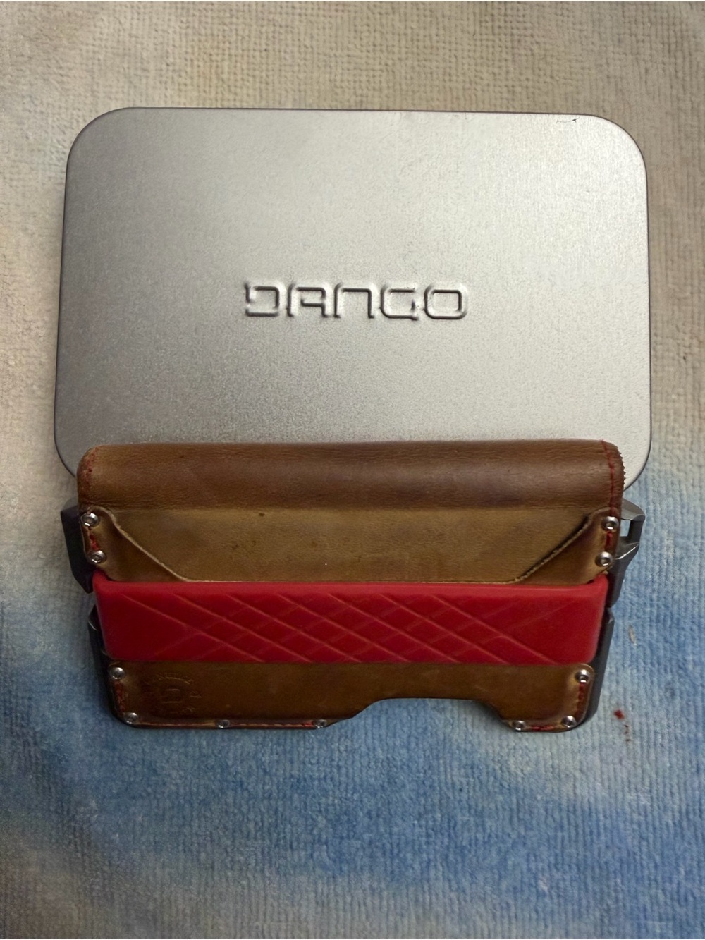 Dango Tactical RFID Wallet – Whiskey Brown Leather & Aluminum